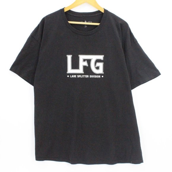 LFG T-shirt Men's Casual Black Short Sleeve Crewneck Motorcycle Graphic 2XL - Picture 2 of 9